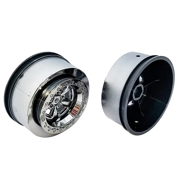 ASSOCIATED ELECTRICS - TEAM ASSOCIATED DR10 DRAG REAR
WHEELS BLACK CHROME - AS71076