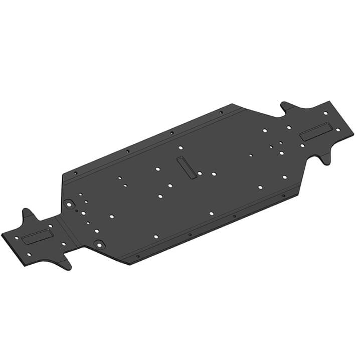CORALLY - CHASSIS XL4S ALUMINIUM
3MM BLACK 1 PC - C-00180-645