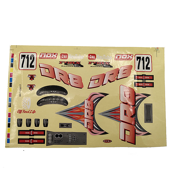 FTX - DR8 DECAL - RED - FTX9581R