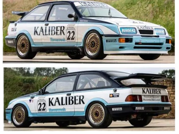 1/10 190mm Wide (Wide Arch) RC Touring Car Body Shell - Clear Lexan - Ford Sierra RS500 KALIBER Racing Livery (257mm Wheelbase / F-195mm x R200mm Wide) - everything in photo included)