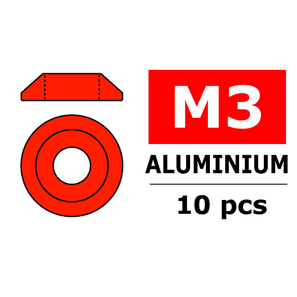 CORALLY - TEAM ALUMINIUM WASHER
FOR M3 BUTTON HEAD SCREWS O - C-3211-30-5