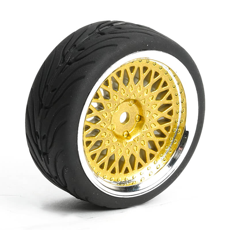 FASTRAX R/C PRODUCTS - FASTRAX 1/10 STREET/TREAD TYRE
CLASSIC GOLD/CHROME WHEEL - FAST0098GC