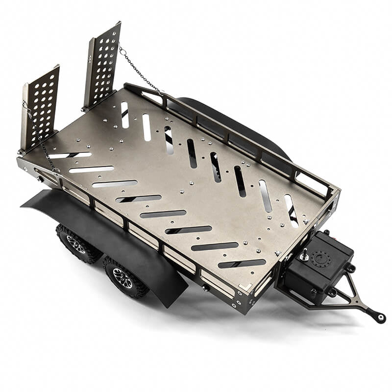 FASTRAX R/C PRODUCTS - FASTRAX DUAL-AXLE TRAILER
w/RAMPS & LEDs (Med 1/12-1/18) - FAST2372MT