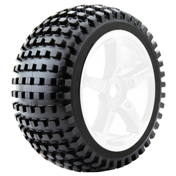 FASTRAX R/C PRODUCTS - FASTRAX 1:8 TRUGGY ROCK MTD
ON 5-SPOKE WHITE 0 OFFSET(PR) - FAST1094W-0