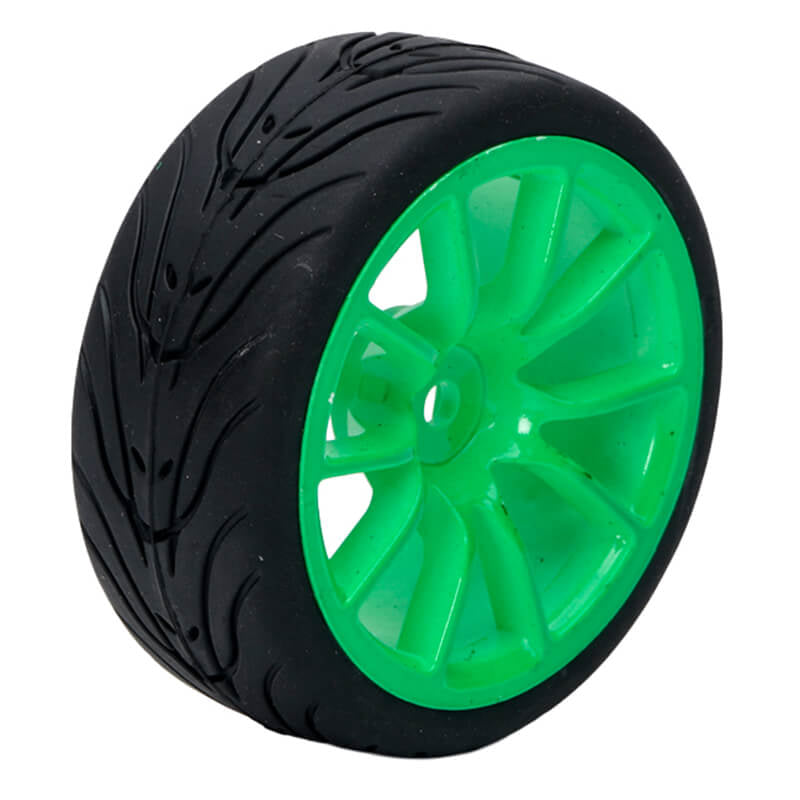 FASTRAX R/C PRODUCTS - FASTRAX 1/10 STREET/TREAD TYRE
10SP NEON GREEN WHEEL - FAST0072G