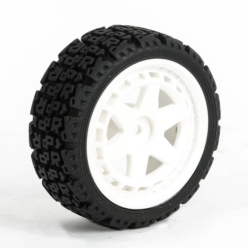 FASTRAX R/C PRODUCTS - FASTRAX 1/10 'R' BLOCK RALLY
TYRES/6-SPOKE WHITE WHEELS (4) - FAST1360W