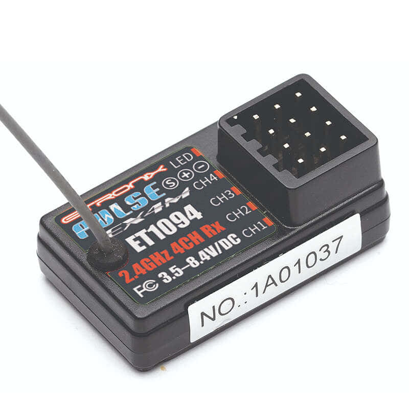 ETRONIX - PULSE EX4M 4CH 2.4GHZ
ANTENNALESS RECEIVER (ET1063T) - ET1094