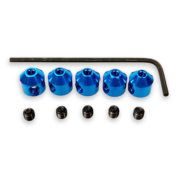 FASTRAX R/C PRODUCTS - ALUMINIUM COLLETS (5) BLUE
w/SCREWS & WRENCH - FAST34B