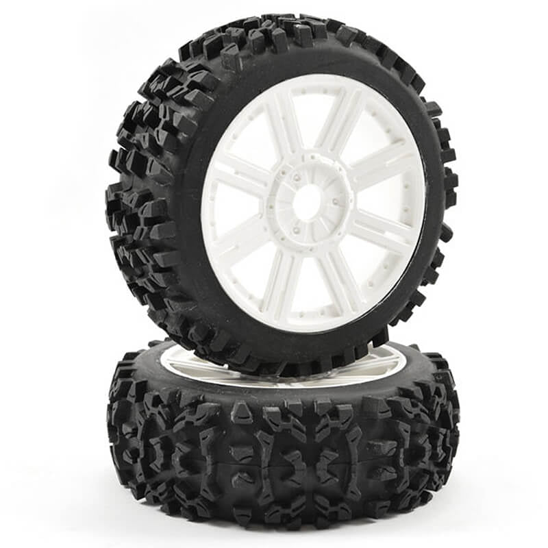 FASTRAX R/C PRODUCTS - FASTRAX 1:8 MAZE BLOCK MOUNTED
ON 8-SPOKE WHITE (PR) - FAST1005W