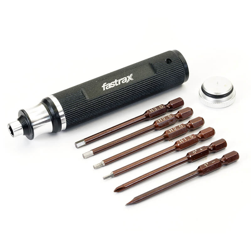 FASTRAX R/C PRODUCTS - FASTRAX 6-PIECE CHANGEABLE HND
TOOL 1.5/2.0/2.5/3.0mm/PH/FLAT - FAST623BK