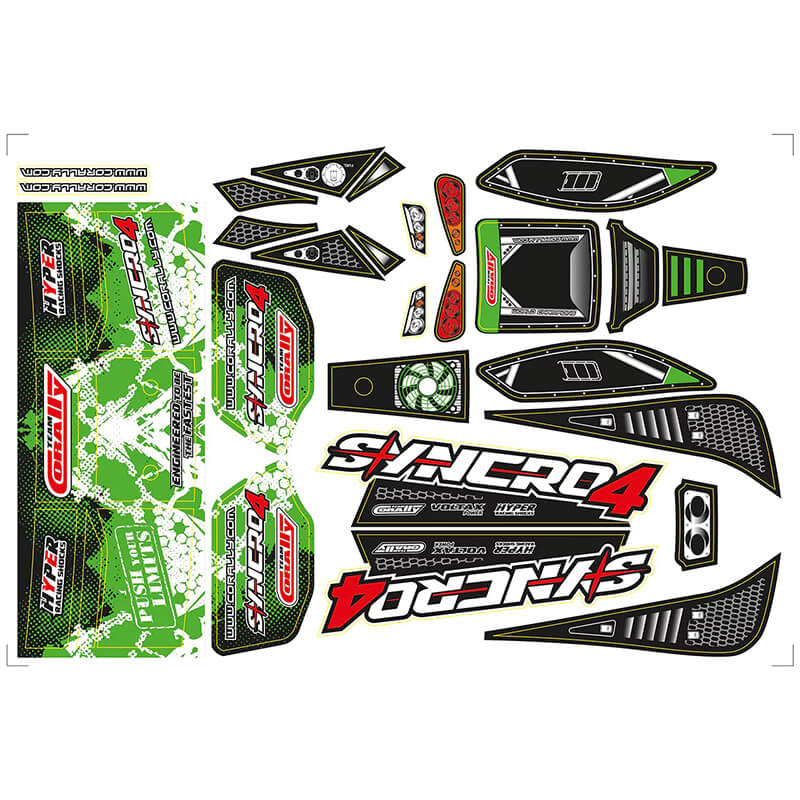 CORALLY - BODY DECAL SHEET
SYNCRO PRECUT GREEN COLOR - C-00180-1055-3G