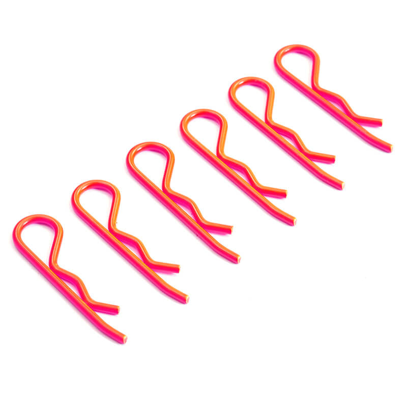 FASTRAX R/C PRODUCTS - 1/8TH/1/5TH/TRANSPONDER BODY
CLIPS FLUO PINK (6) - FAST210FP