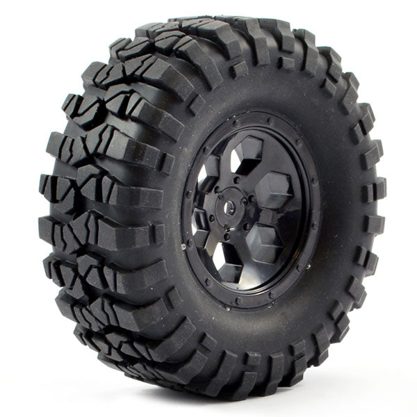 FTX - OUTBACK PRE-MOUNTED 6HEX/
TYRE (2) - BLACK - FTX8170B