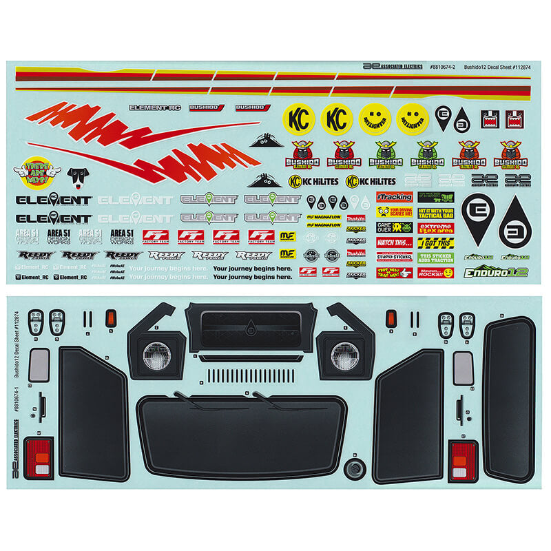 ELEMENT RC BY ASSOC. ELECTRICS - ELEMENT RC ENDURO12 BUSHIDO
DECAL SHEET - EL41145