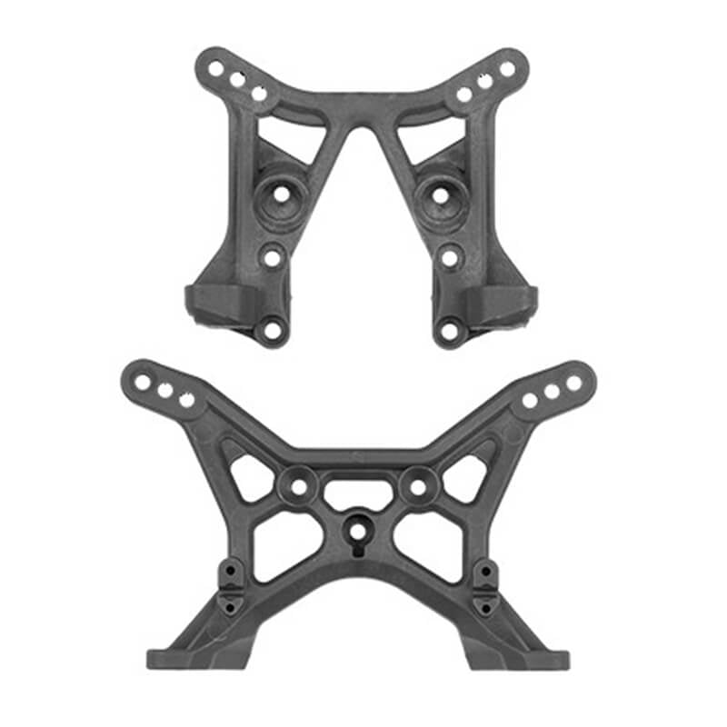 ASSOCIATED ELECTRICS - TEAM ASSOCIATED RB10 RETRO
SHOCK TOWER SET, GREY - AS91235