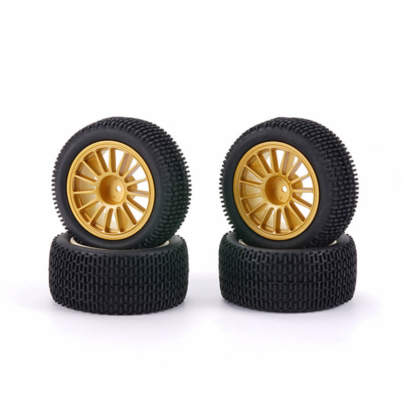 CARISMA - M48S DIRT SPEC TYRES
MOUNTED GOLD MULTISPOKE WHEELS - CA16602