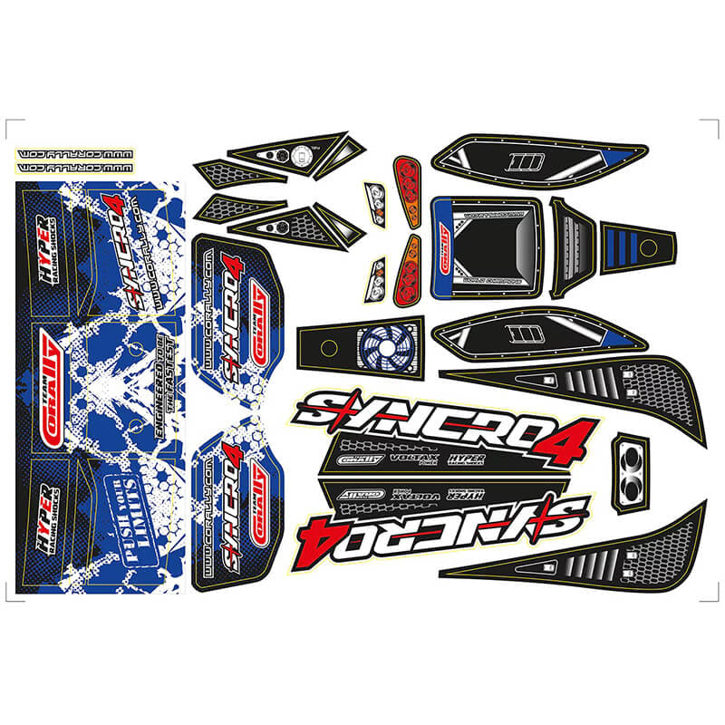 CORALLY - BODY DECAL SHEET
SYNCRO PRECUT BLUE COLOR - C-00180-1055-3B