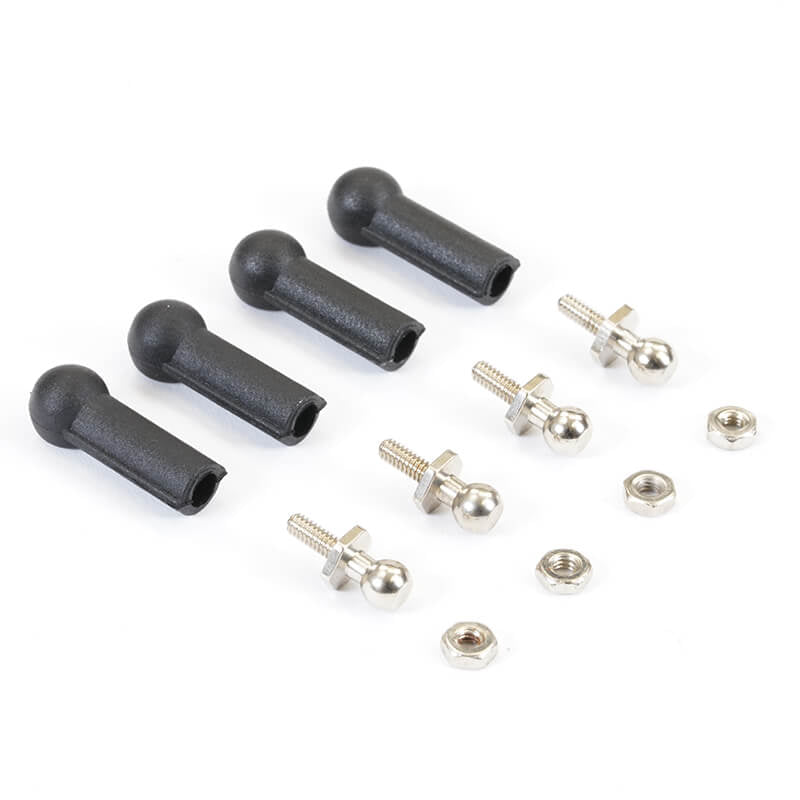 FASTRAX R/C PRODUCTS - BALL CUPS (4) BLACK W/BALL
STUDS - FAST45BK