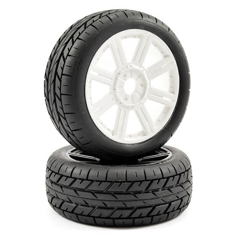 FASTRAX R/C PRODUCTS - FASTRAX 1:8EAGLE TREAD MOUNTED
ON 8-SPOKE WHITE (PR) - FAST1015W