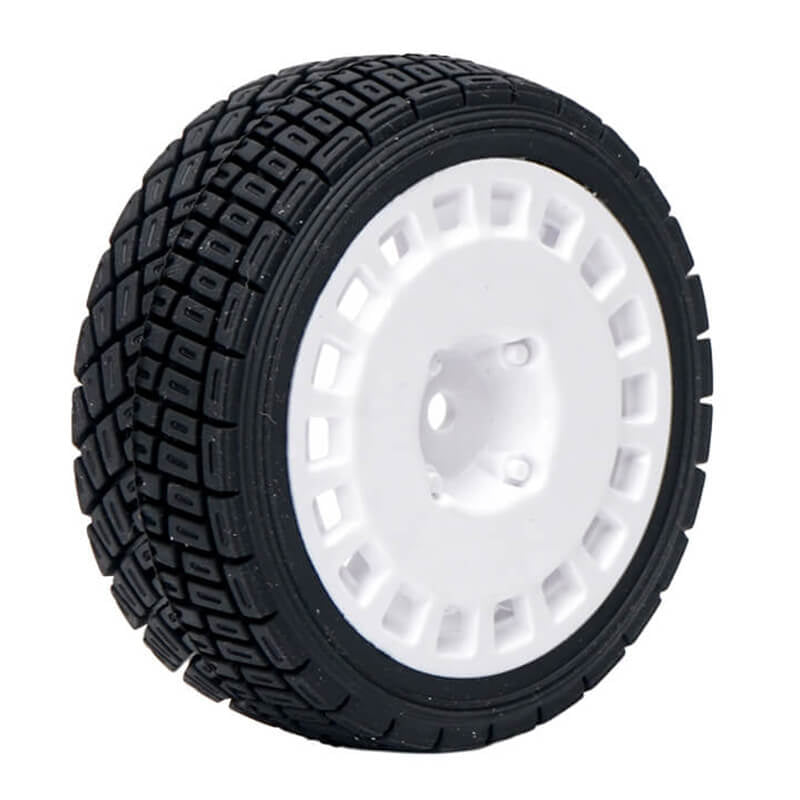 FASTRAX R/C PRODUCTS - FASTRAX 1/10TH RALLY ANGLE
TYRE/WHEEL SET WHITE (4) - FAST0071W