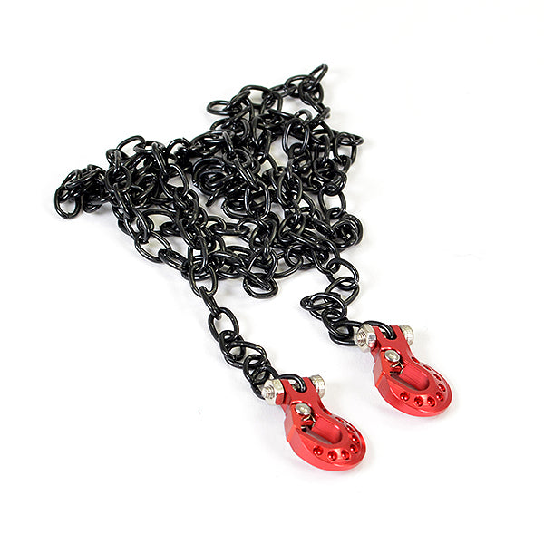 FASTRAX R/C PRODUCTS - FASTRAX DELUXE ALUMINIUM RED
WINCH HOOKS & BLACK CHAIN SET - FAST2321DRB