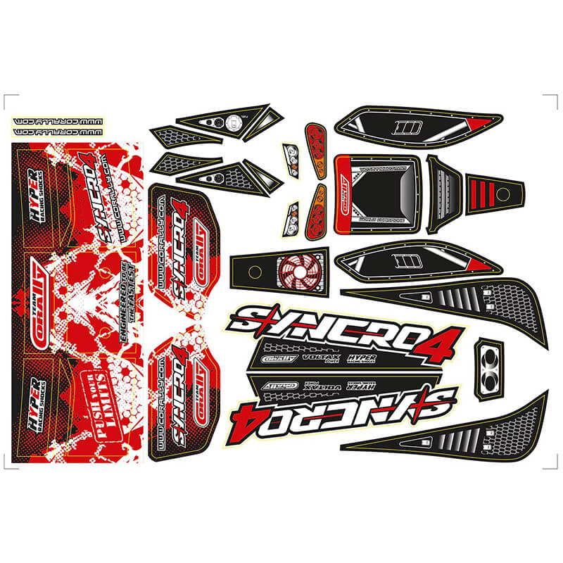 CORALLY - BODY DECAL SHEET
SYNCRO PRECUT RED COLOR - C-00180-1055-3R