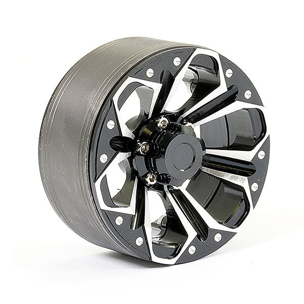 FASTRAX R/C PRODUCTS - FASTRAX ALUMINUM BEADLOCK KYLO
1.9" WHEELS - BLACK (2PC) - FAST0137BK