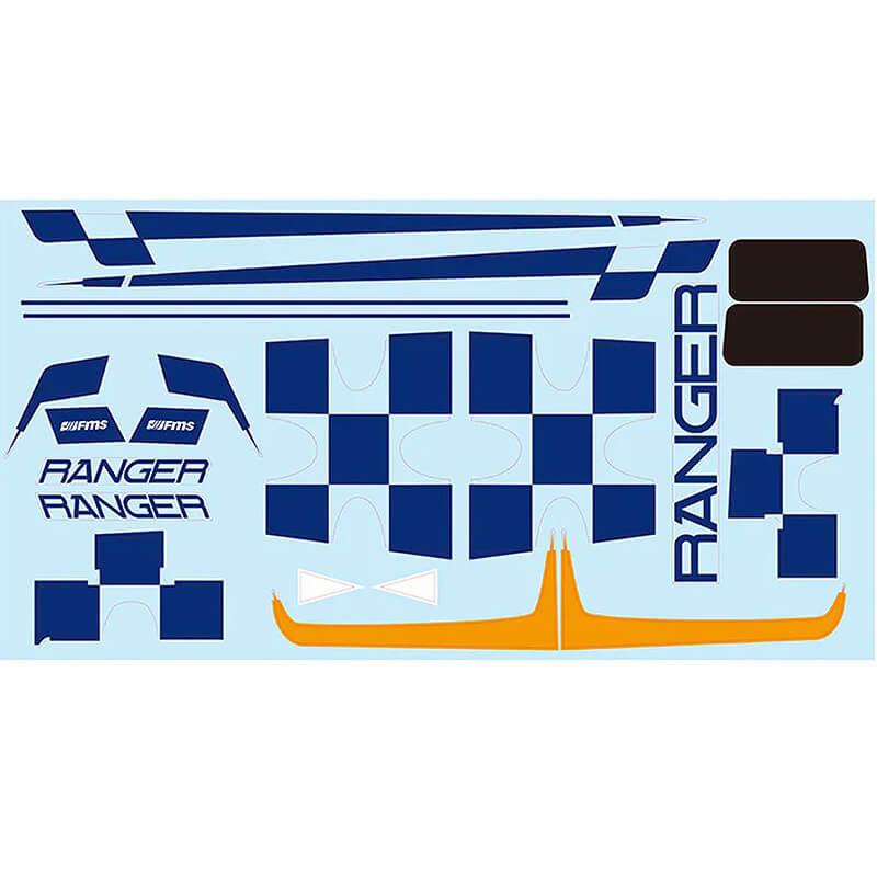 FMS/ROC HOBBY - FMS RANGER V2 DECAL SHEET -
YELLOW - FMSES116YL