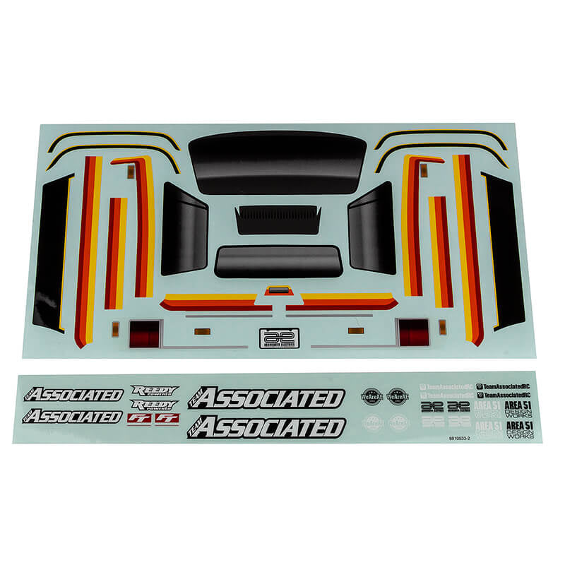 ASSOCIATED ELECTRICS - TEAM ASSOCIATED MT12 DECAL
SHEET - AS41102