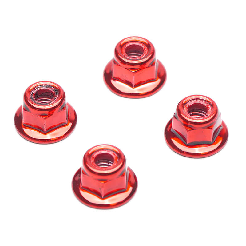 FASTRAX R/C PRODUCTS - FASTRAX M5 RED FLANGED
ALUMINIUM LOCKNUTS (4) - FTM5RF