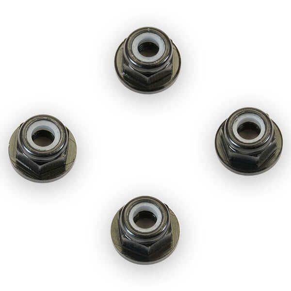 FASTRAX R/C PRODUCTS - FASTRAX M3 BLACK FLANGED
LOCKNUTS (4PCS) - FTM3BKF