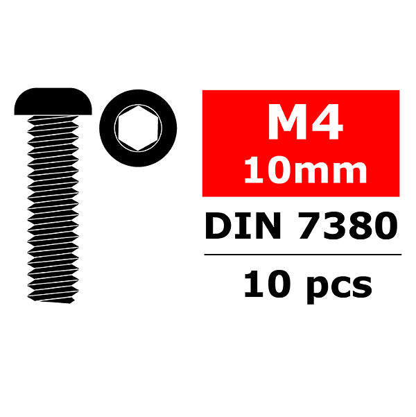 CORALLY - STEEL SCREWS M4 X 10MM
HEX BUTTON HEAD 10 PCS - C-3003-40-10