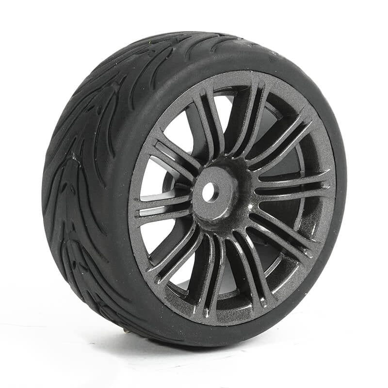 FASTRAX R/C PRODUCTS - FASTRAX 1/10 STREET/TREAD TYRE
20SP GUN METAL WHEEL - FAST0077GM