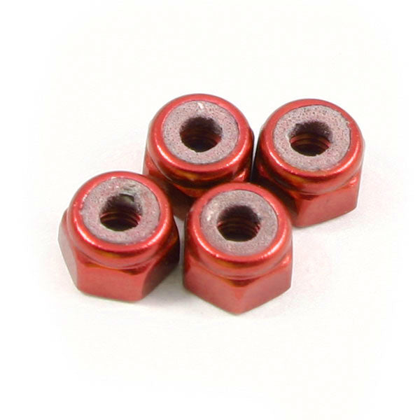 FASTRAX R/C PRODUCTS - FASTRAX M3 RED LOCKNUTS (4PCS) - FASTM3R