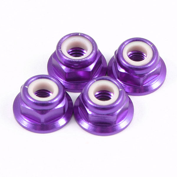 FASTRAX R/C PRODUCTS - FASTRAX M4 PURPLE FLANGED
ALUMINIUM LOCKNUTS 4PCS - FTM4PUF