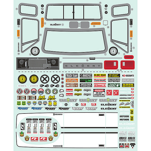ELEMENT RC BY ASSOC. ELECTRICS - ELEMENT RC SENDERO HD DECAL
SHEET - EL42237