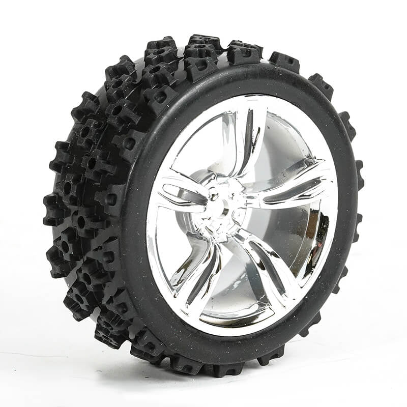 FASTRAX R/C PRODUCTS - FASTRAX 1/10TH TOURING WHEEL/
RALLY BLOCK 5-SPOKE CHROME (4) - FAST0074C