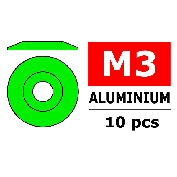 CORALLY - TEAM ALUMINIUM WASHER
FOR M3 BUTTON HEAD SCREWS O - C-3212-30-1