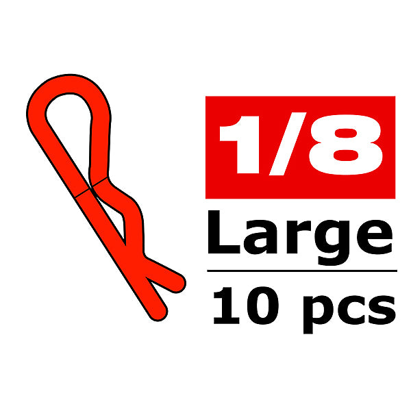 CORALLY - BODY CLIPS 45 BENT LA
RGE RED 10 PCS - C-35121
