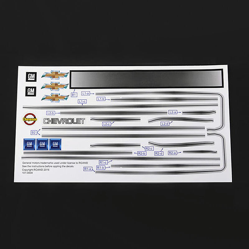 RC4WD - CHEVROLET BLAZER DECAL S
HEET SET FOR CHEVY BLAZER BODY - Z-B0123