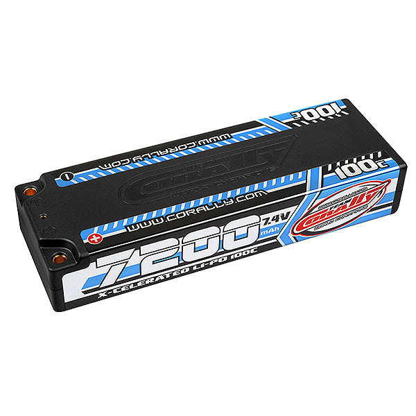 CORALLY - XCELERATED 100C LIPO
BATTERY 7200 MAH 7.4V STICK 2S - C-49720