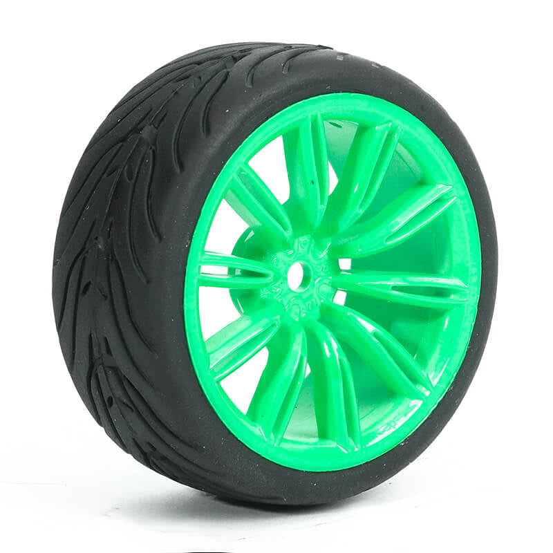 FASTRAX R/C PRODUCTS - FASTRAX 1/10 STREET/TREAD TYRE
20SP GREEN WHEEL - FAST0076G