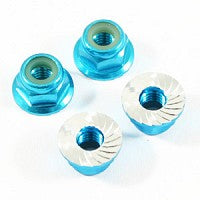 FASTRAX R/C PRODUCTS - M4 BLUE SERRATED ALUMINIUM
LOCKNUTS 4pcs - FTM4BS