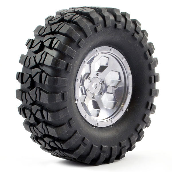 FTX - OUTBACK PRE-MOUNTED 6HEX/
TYRE (2) - CHROME - FTX8170C