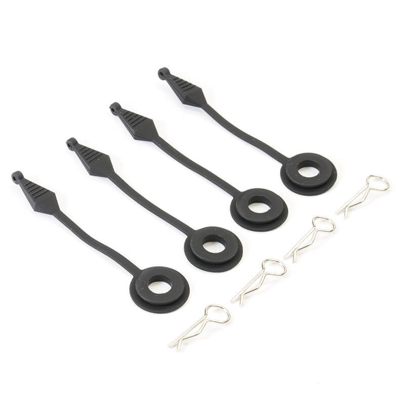 FASTRAX R/C PRODUCTS - FASTRAX BODY PIN HOLDER/BODY
PROTECTOR 4pcs LARGE BLACK - FAST889BK