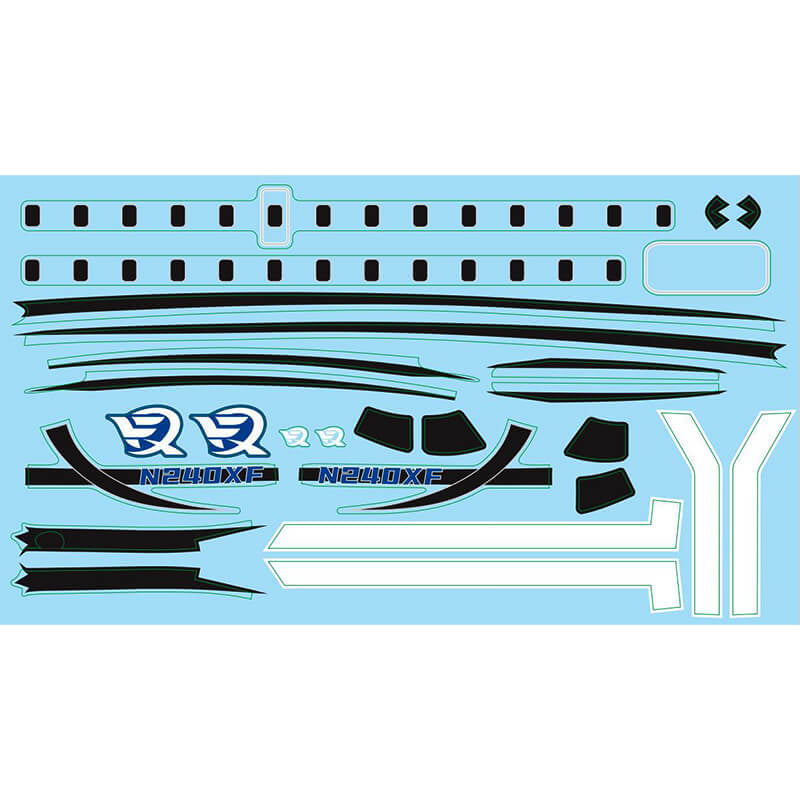 XFLY MODEL - XFLY TWIN 40MM J-65 DECAL
SHEET - BLUE - XF127B-07