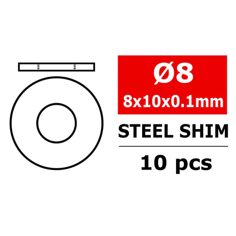 CORALLY - STEEL METRIC SHIM
8X10X0.1MM 10 PCS - C-3301-08-10-01