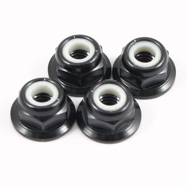 FASTRAX R/C PRODUCTS - FASTRAX M4 BLACK FLANGED
ALUMINIUM LOCKNUTS 4PCS - FTM4BKF