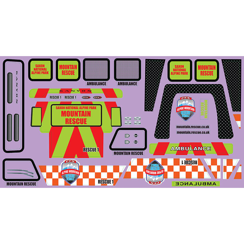 FTX - KANYON MOUNTAIN RESCUE
DECAL SHEET - FTX8490RD