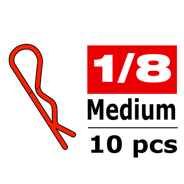 CORALLY - BODY CLIPS 45 BENT ME
DIUM RED 10 PCS - C-35111